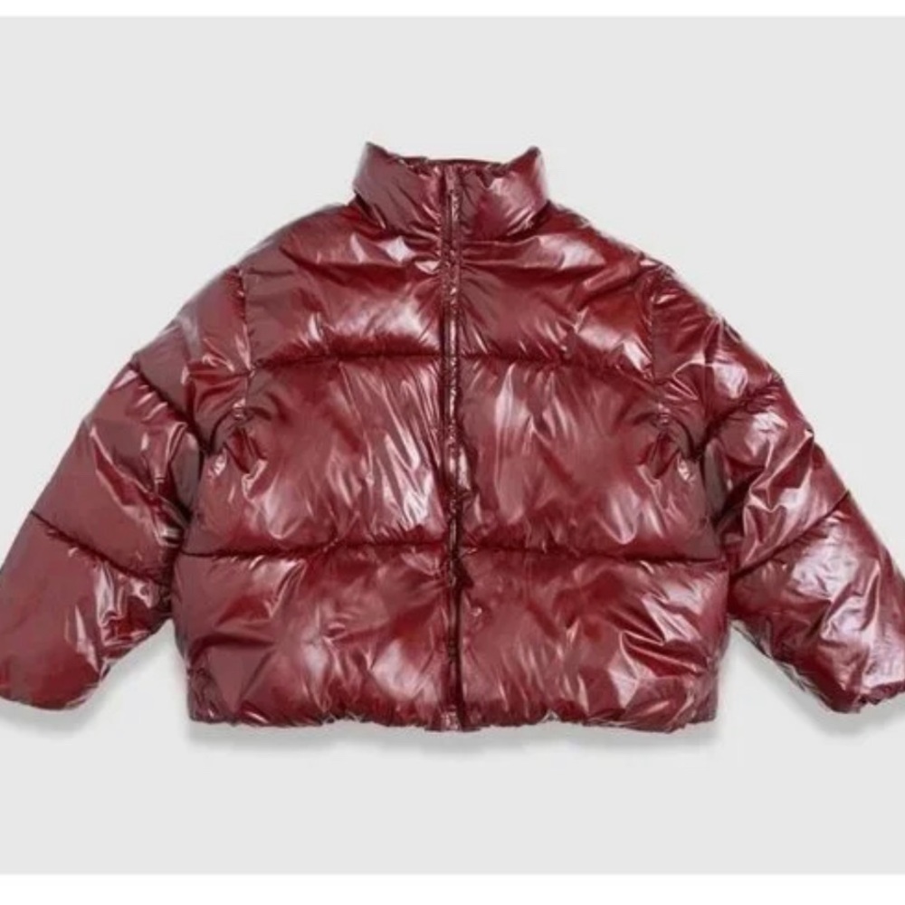 Dark Red Puffer Jacket